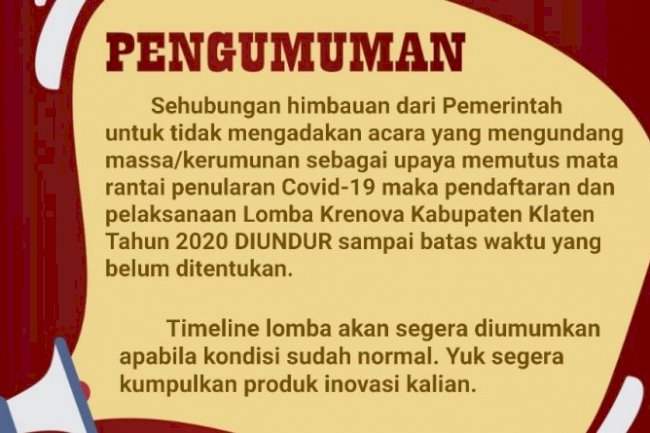 PENDAFTARAN LOMBA KRENOVA 2020…KLIK DISINI!!!