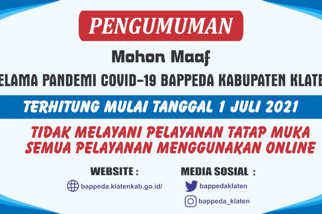 Pelayanan Izin Bappeda Klaten Dialihkan Sistem ONLINE