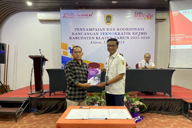 Jelang Pilkada, Bapperida Sampaikan Rancangan Teknokratik RPJMD Kabupaten Klaten 2025-2029 Kepada KPU
