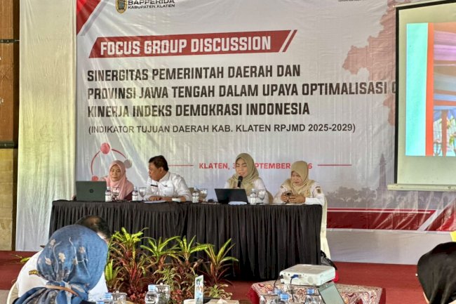 OPTIMALKAN CAPAIAN INDEKS DEMOKRASI , PEMKAB KLATEN GELAR FGD  SINERGITAS BERSAMA PEMPROV JATENG