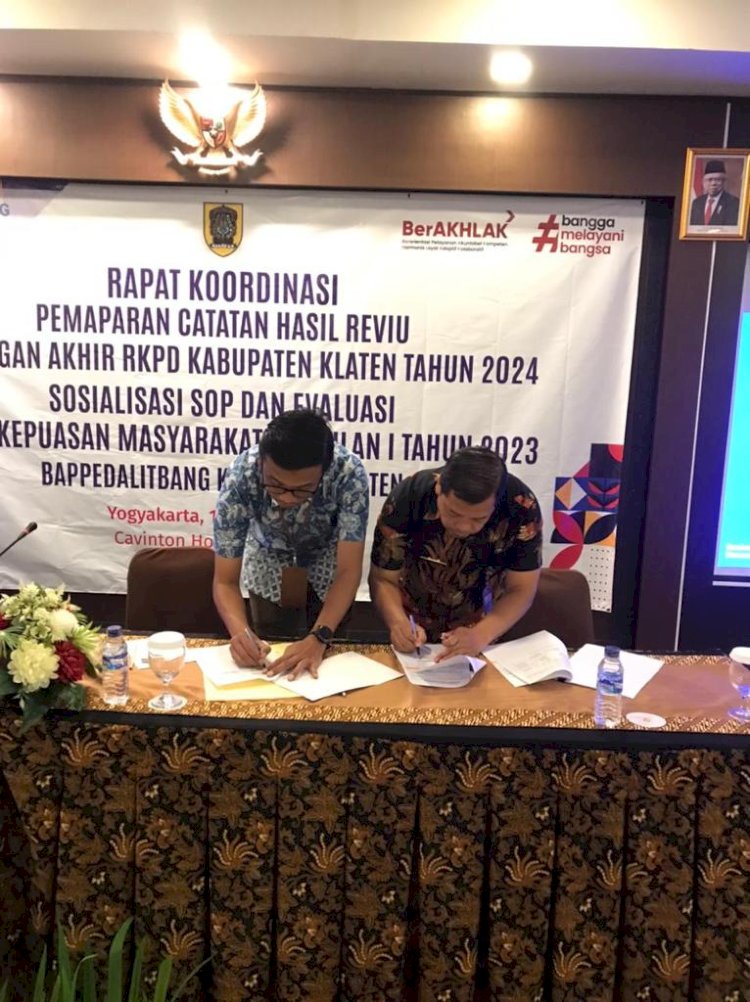 Pemaparan Catatan Hasil Reviu (CHR) Rancangan Akhir RKPD Kabupaten Klaten Tahun 2024