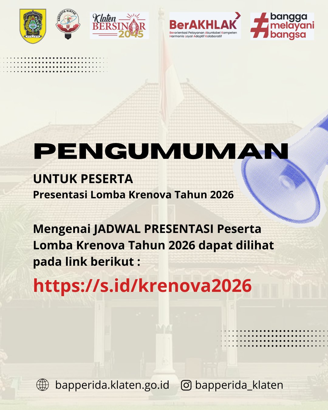PENGUMUMAN PRESENTASI LOMBA KRENOVA TAHUN 2026