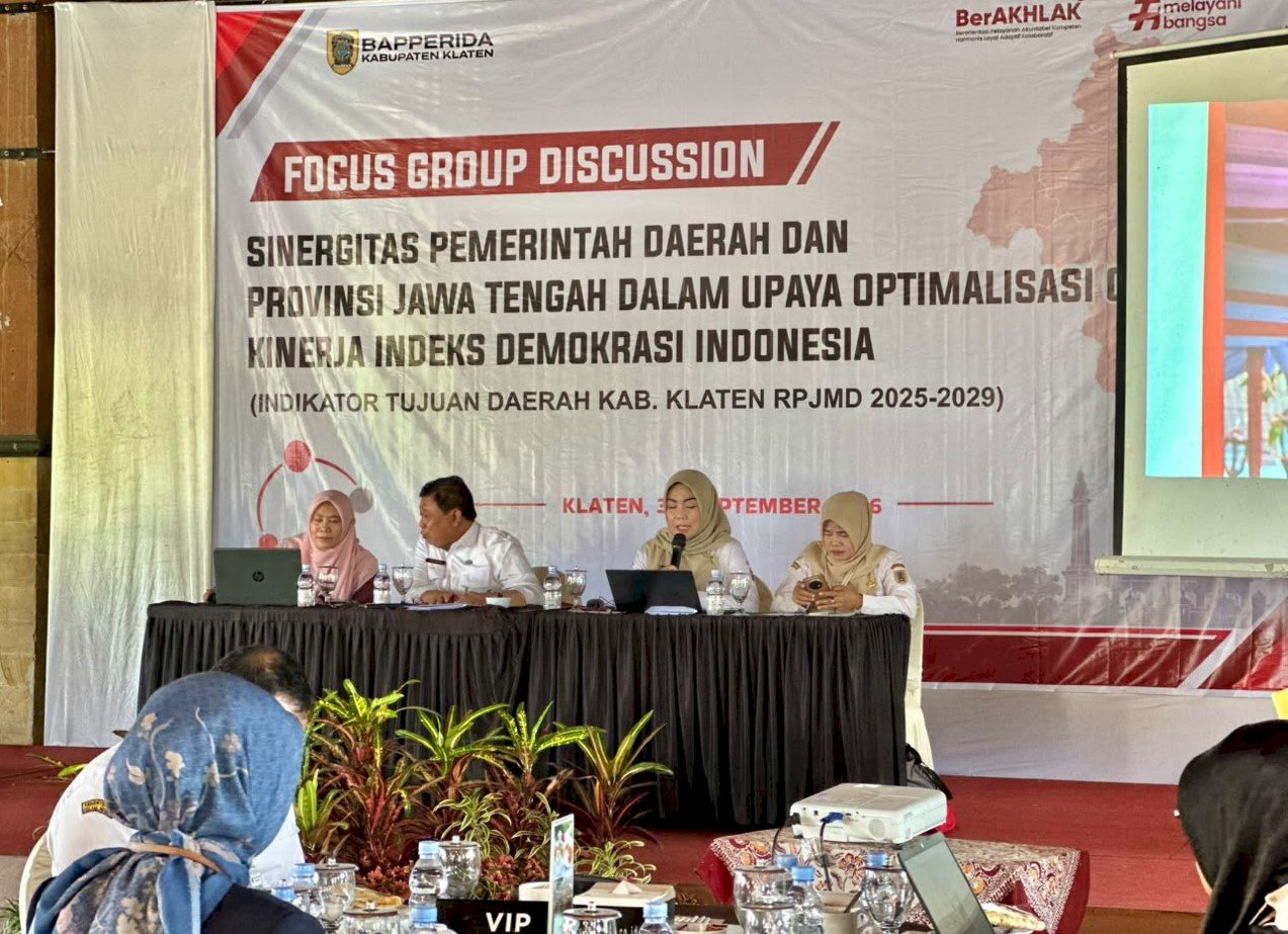 OPTIMALKAN CAPAIAN INDEKS DEMOKRASI , PEMKAB KLATEN GELAR FGD  SINERGITAS BERSAMA PEMPROV JATENG