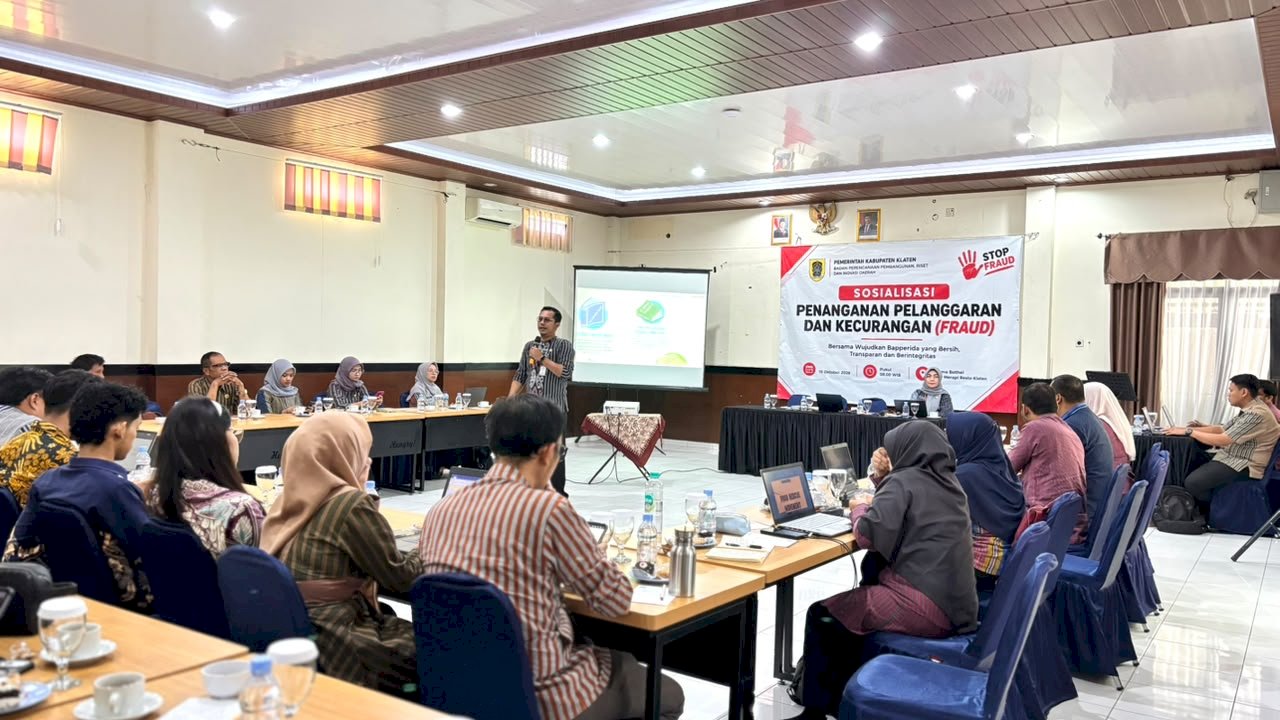 PERKUAT INTEGRITAS PEGAWAI, BAPPERIDA KLATEN GELAR SOSIALISASI PENCEGAHAN DAN PENANGANAN FRAUD