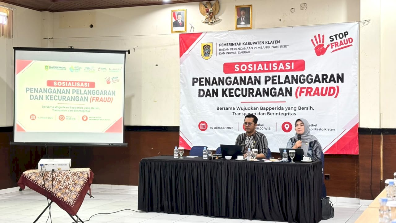 PERKUAT INTEGRITAS PEGAWAI, BAPPERIDA KLATEN GELAR SOSIALISASI PENCEGAHAN DAN PENANGANAN FRAUD