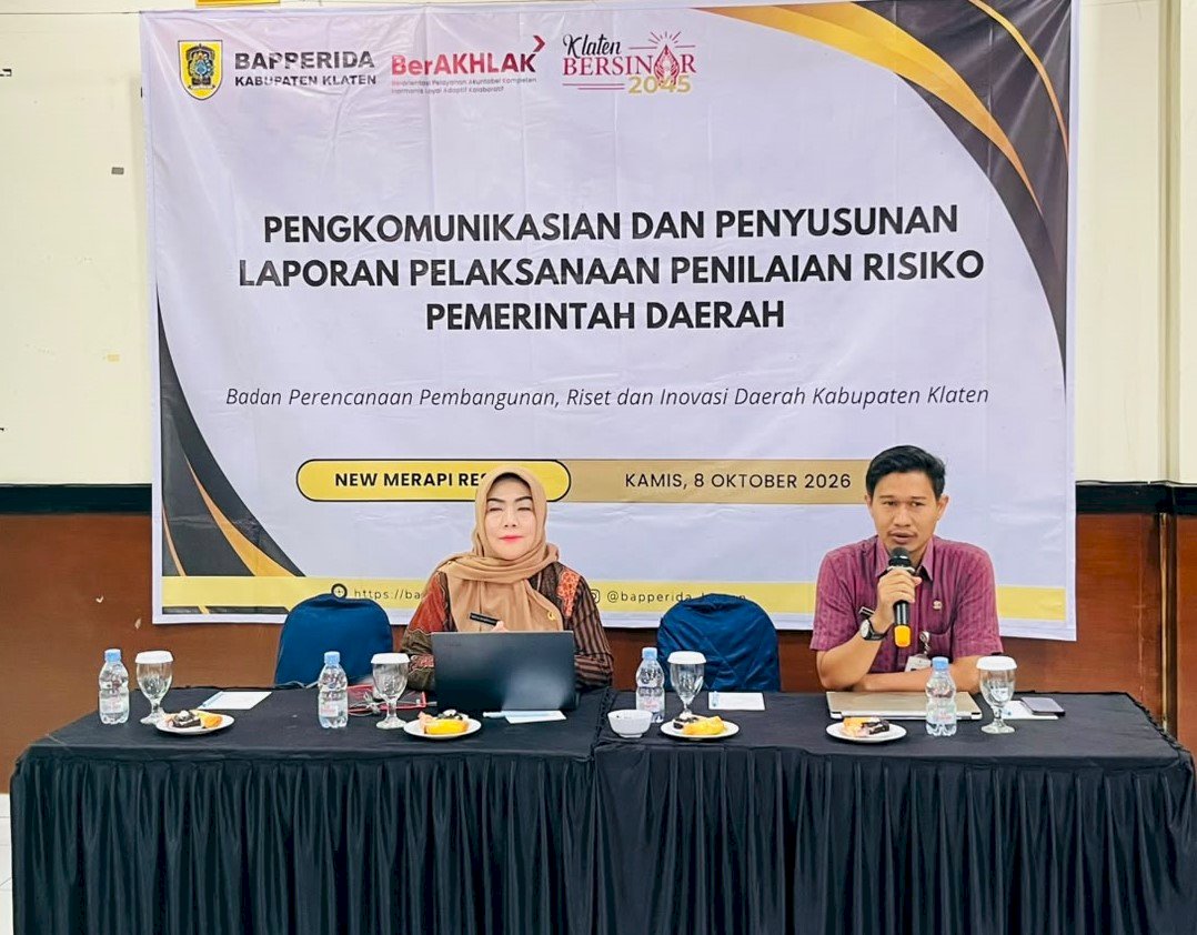BAPPERIDA KLATEN PERKUAT PENGELOLAAN RISIKO STRATEGIS PEMERINTAH DAERAH